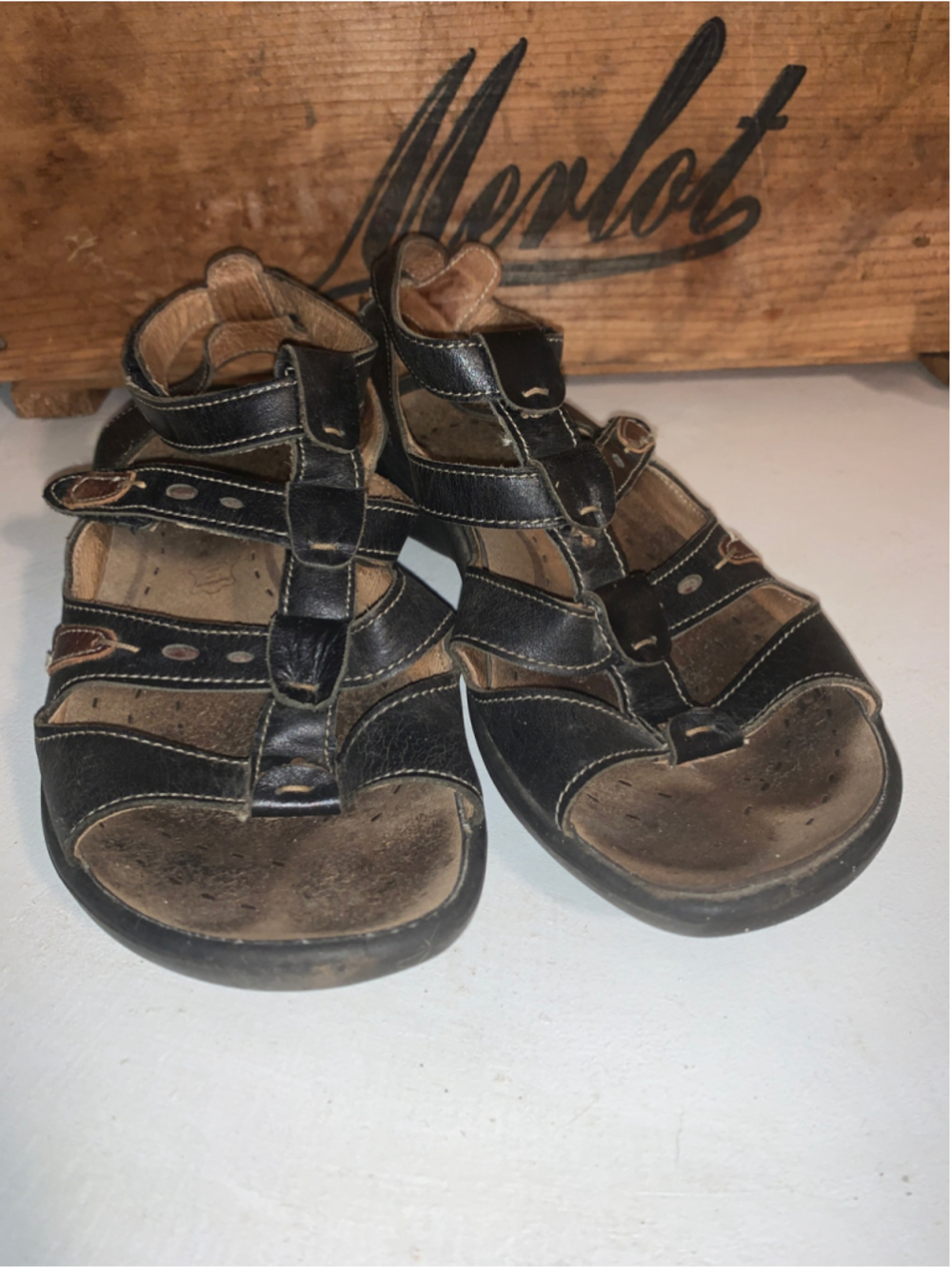 Women's Romika Black and Brown Leather Sandals